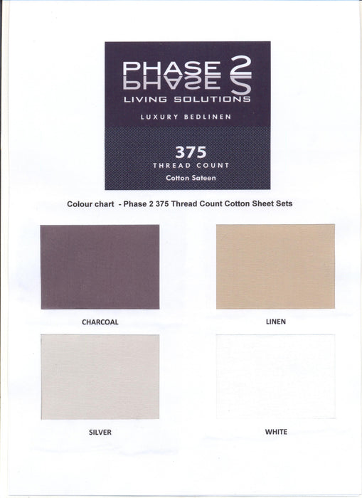 Phase 2 Living Solutions 375 Thread Count 100% Cotton Sheet Set