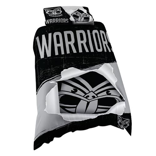 NRL Official New Zealand Warriors Supporter Quilt Cover Set-Single Bed