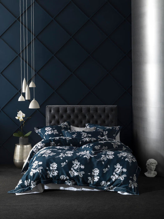Grace Garland Navy Quilt Cover Set or Accessories
