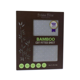 Bubba Blue Bamboo Grey Cot Fitted Sheet